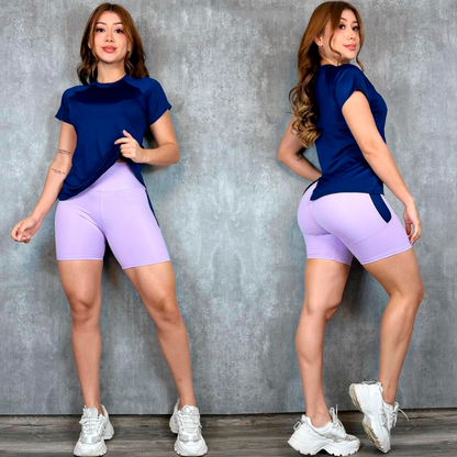 Conjunto Short Mujer en Tela Interlock