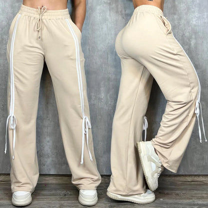 Pantalón Bota Ancha con Moño en Tela Burda