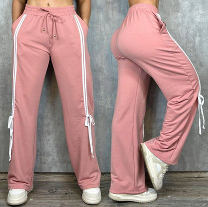 Pantalón Bota Ancha con Moño en Tela Burda
