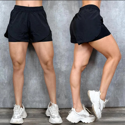 Short Running Mujer en Tela Antifluido + Interlock